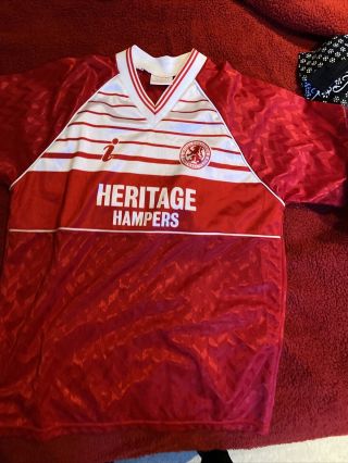 Middlesbrough Vintage 1988 - 1990 Heritage Hampers Football Shirt