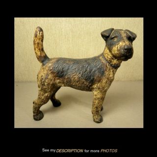 Antique Hubley Cast Iron Doorstop Fox Terrier