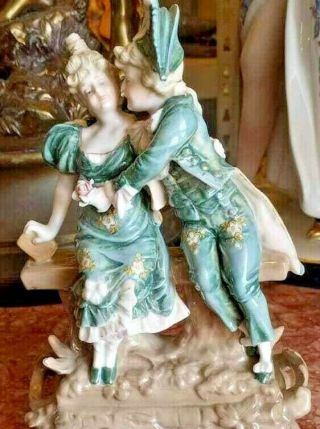 Antique Ernst Wahliss Turn Wien Porcelain Figurine,  Courting Couple.