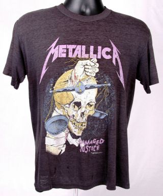Vtg Metallica Concert Tour Shirt - Justice - 1988 - Black - Paper Thin - Metal