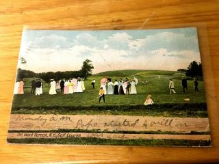 Old Sports Postcard - Mount Vernon,  - Country Club Golf Course Nh 1907