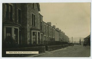 Tyne View Road Haltwhistle Northumberland Vintage Real Photograph Postcard D2