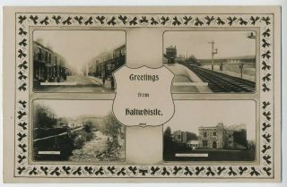 Greetings From Haltwhistle Vintage Real Photograph Multi View Postcard D6
