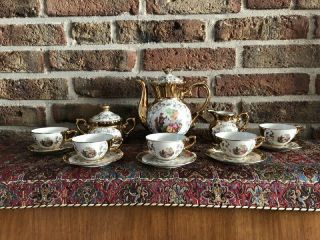 Vintage Bavaria Coffee/mokka Set Gold Plated And Hand Made (5 Persons)