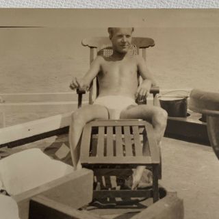 Vintage Photograph Snapshot Navy Handsome Sailors Underwear Bulge Gay Interest
