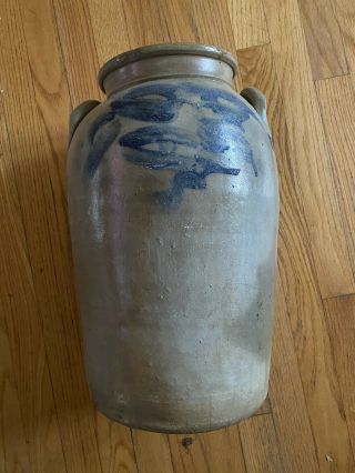 Antique Salt - Glazed Stoneware 16” Tall 2 - Handled Crock Pot