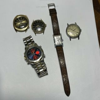 (5) Estate Purchased Vintage Men’s And Ladies Wrist Watches Bulova/hermes & More