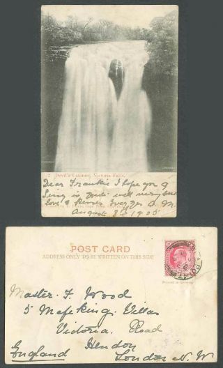 Rhodesia Ke7 1d 1905 Old Ub Postcard Devil 