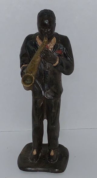 Vintage Black American 12” Saxophone Player,  Jazz Musician,  Figure