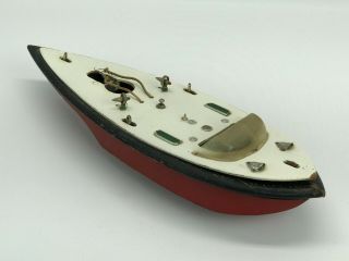 Vintage 16 " Wooden Toy Boat With Metal Accents No Engine -