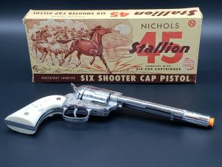 Vintage Nichols Stallion 45 Cartridge Loading Six Shooter Cap Pistol