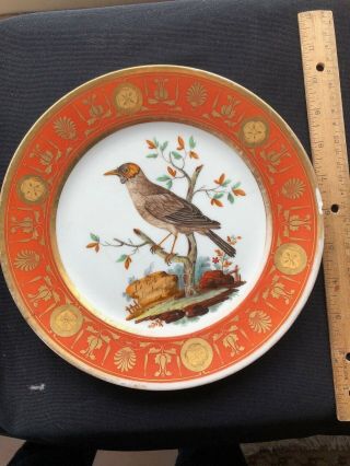 Antique Authentic Hand Painted Gold Rimmed Darte Plate Dated 1802 Napoleon Iii