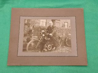 Vintage Black And White Photograph Ivy Motorcycle Early Registration Py 96