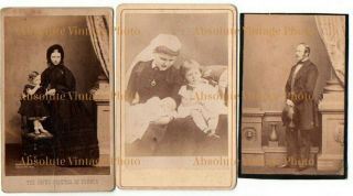 Old Cdv Photographs Royalty The Crown Princess Of Prussia Etc Vintage 1860s - 70s