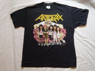 Anthrax T - Shirt State Of Euphoria Vintage 1988 Tee Jays Large 1988 Brockum