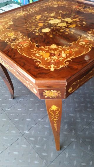 Vintage Italian inlaid wood gaming table home casino all in 1 2