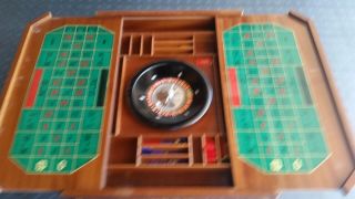 Vintage Italian inlaid wood gaming table home casino all in 1 4