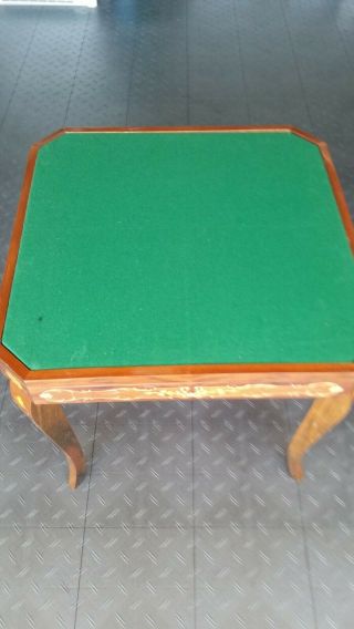 Vintage Italian inlaid wood gaming table home casino all in 1 5