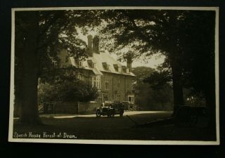 Speech House,  Forest Of Dean,  Coleford,  Glos.  Rp Postcard With Old Car