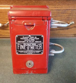 Vintage Cast Duncan Fine O Meter Parking Meter Fine Or Ticket Box