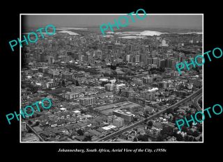 Old Large Historic Photo Johannesburg South Africa Aerial View Of City C1950 2