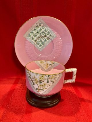 Outstanding Mustache Cup/saucer Made In England C.  1875 - 92 E.  J.  D.  Bodley