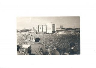 1959 Cuba Leader Fidel Castro Revolution Square Crowd Vtg Orig Korda Photo V5