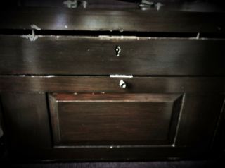 Large Vintage Wooden Travelling Case Drawers Samples ? No Key Brass Corners