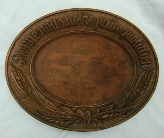 Antique French Hand Carved Wooden Bread Tray " Donne Nous Notre Pain Quotidien "