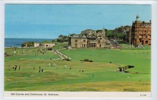 Old Course And Clubhouse,  St Andrews: Fife Golf Postcard (c51163)