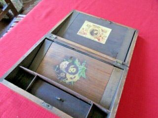 Victorian Writing Lap Desk 9 " X 11 " Wooden W Storage For Stationary Pen & Ink