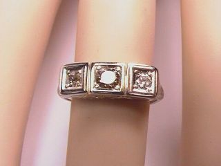 18kt White Gold Antique Old Cut Diamond Ring