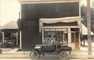 Rppc Grocery Store Octagon Soap Jevne Bread Antique Car C1910s Vintage Postcard
