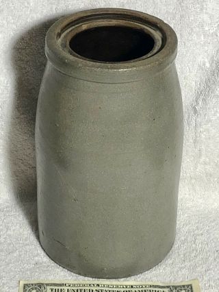 Antique Canning/storage Crock Jar Salt Glazed Gray Stoneware Pennsylvania/ohio X