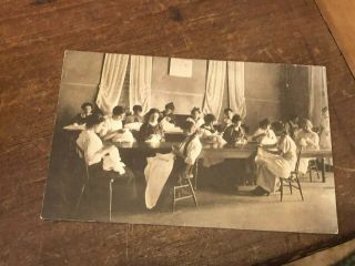 Huntington Indiana Central College Sewing Class 1916 Vintage Sepia Postcard