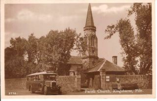 Kingsbarns,  Parish Church,  Animated Vintage Rppc
