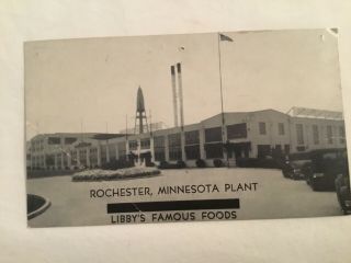 Old Postcard Libby’s Famous Foods Factory,  Rochester Plant,  Minnesota,  Mn