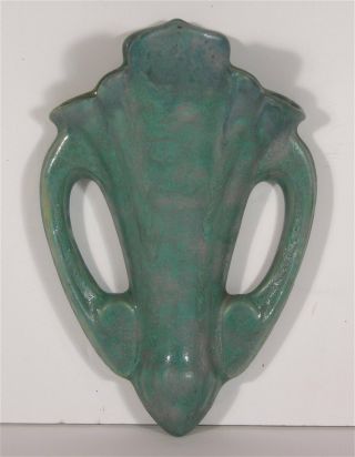 Ca1926 Roseville Pottery Carnelian Ii Pattern Wall Pocket Blue - Green