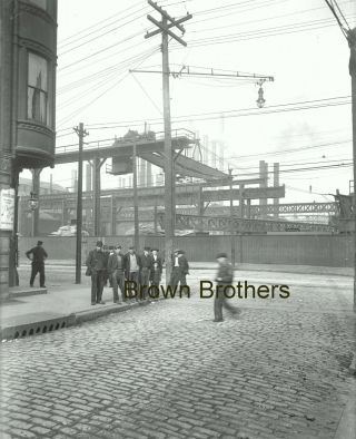 1900s Pittsburgh Pa Homestead Steel Construction Workers Glass Photo Negative 2
