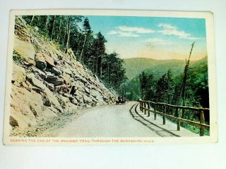 Vintage Postcard Mohawk Trail Through The Berkshire Hills Car On Hillside