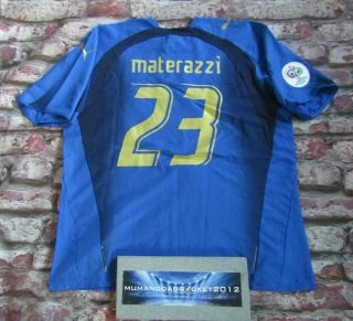 Italy Italia World Cup 2006 Materazzi Football Shirt Jersey Vintage Xl Mens Home