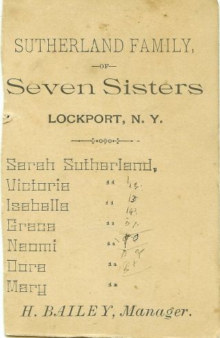 Sutherland Family Seven Sisters Long Hair Lockport NY CDV Photograph 2