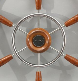 Large 22 Vintage 1965 Chris Craft 38 Commander,  Cabin Cruiser Ships Wheel,  NR 2