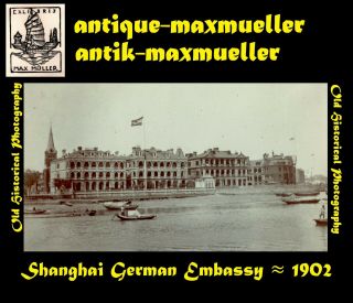 China Shanghai German Embassy Creek Scene Orig Photo ≈ 1902