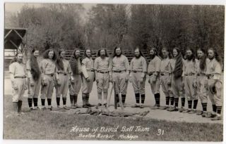 121420 Vintage Rppc Postcard House Of David Baseball Team Benton Harbor Mi
