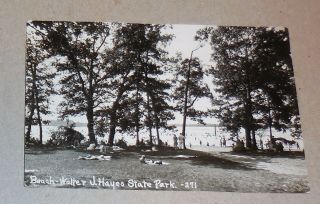 Vintage Real Photo Postcard Beach Walter J Hayes State Park 271