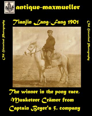 天津市 Tianjin Tientsin Lang - Fang Barracks Pony Race Winner Musketeer Crämer 1901