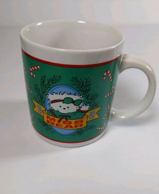 Dayton Hudson Santa Bear Miss Bear Christmas Mug 1990 Coffee Cup