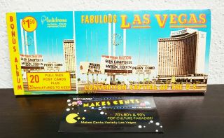1970s Vintage Las Vegas Postcard Book Of 20 With Miniatures - Convention Capito