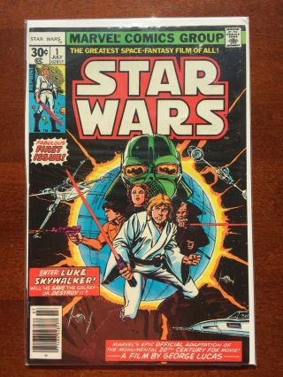 Star Wars 1 (1977) Marvel Comics,  30 Cent Reprint Upc Code Variant,  Rare